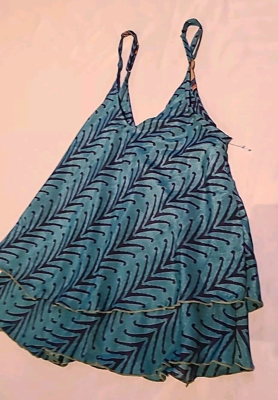 Uzbec Interior Liner Style INDIAN FANCY 100% SILK PRINTED TOP SZ. M - Picture 3 of 8